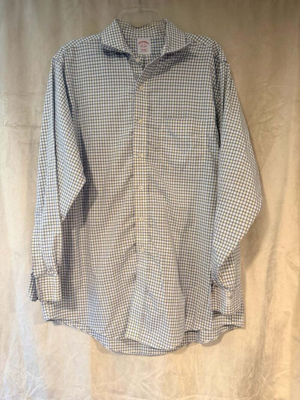 Brooks Brothers Traditional Fit Non-Iron Check Dress Shirt 16-33